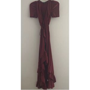 Lips+sugar women dress  High waist sexy ruffles Small Deep V neck Rosa Ancora